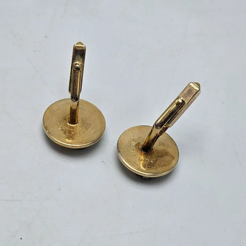 Vintage Swank Sagittarius Zodiac Brass Cufflinks Celestial Accessory